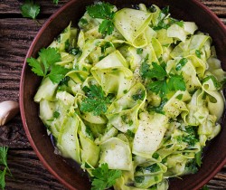 alad of marinated courgette in spices.