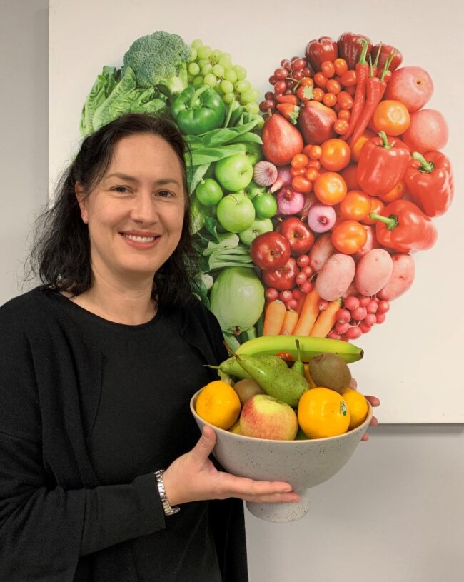 Emma with fruit Emma with fruit bowl
