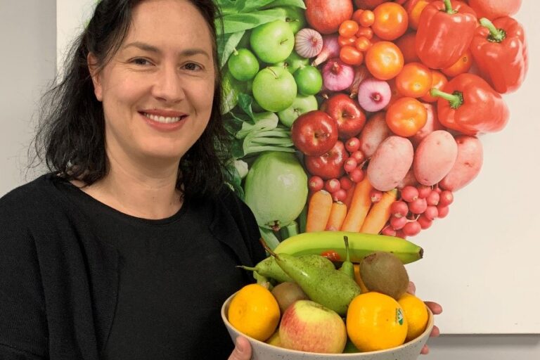Emma with fruit bowl