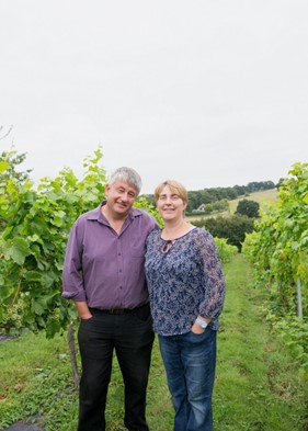 Paul and Lynn Langham at the vineyard