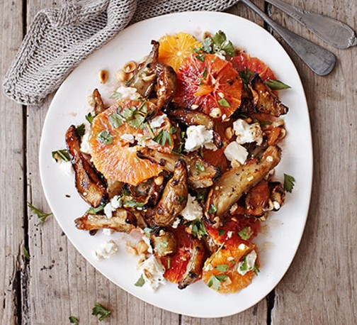 warm-artichoke-blood-orange-feta-salad