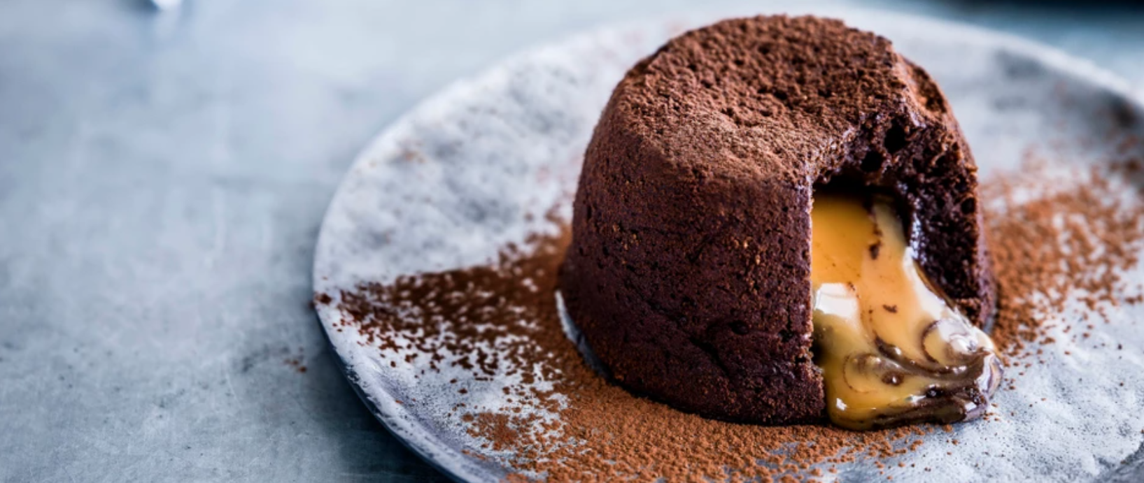 Salted caramel chocolate fondant