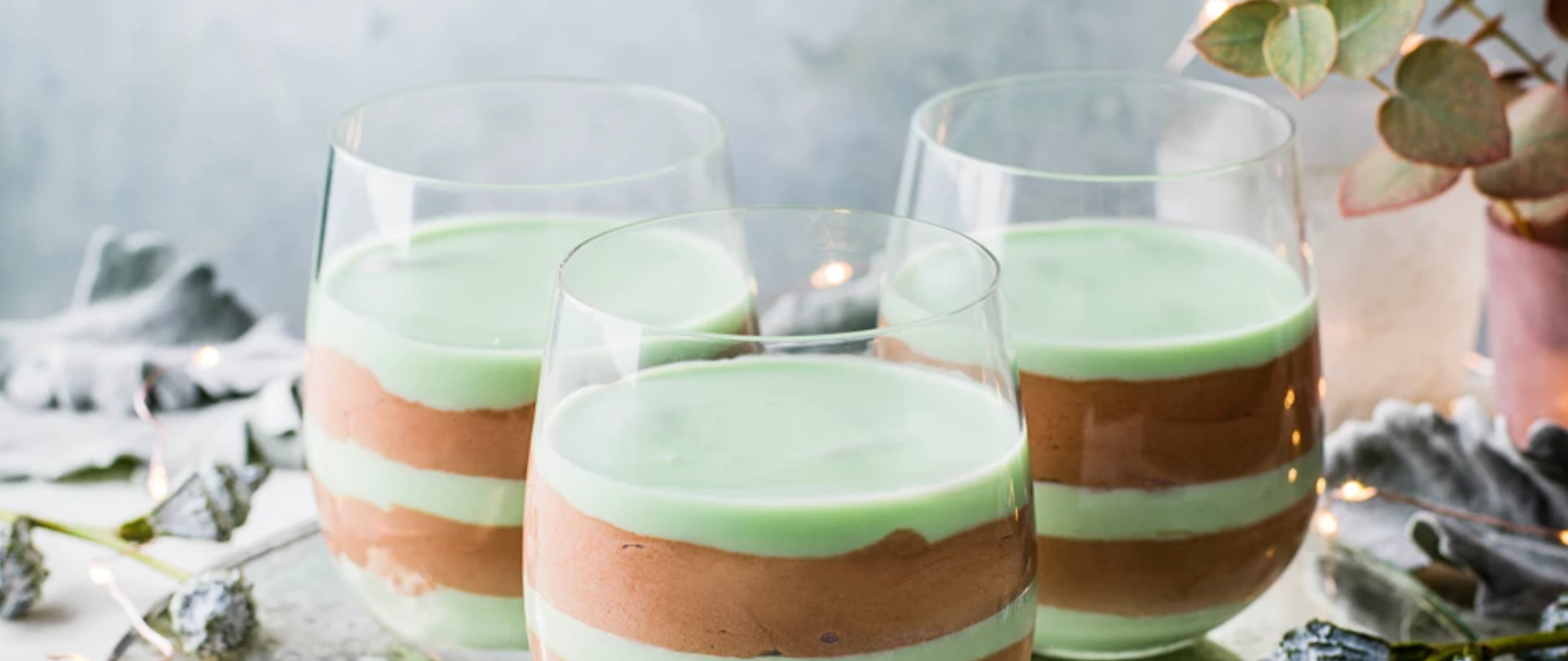mint choc layered mousse