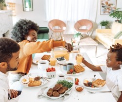 Family eating dinner