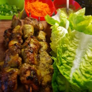 Robs chicken satay skewers