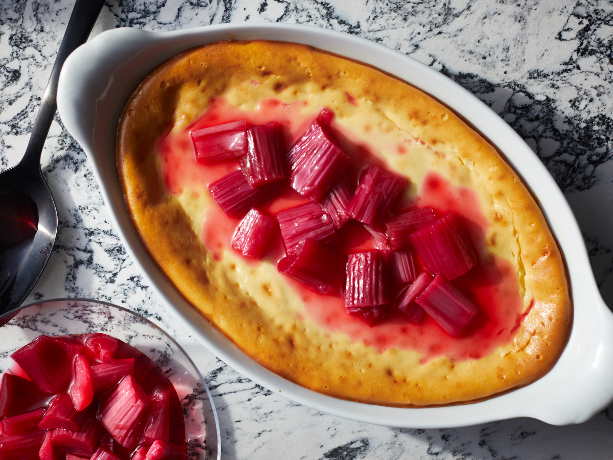 BaBaked Ricotta with Rhubarb