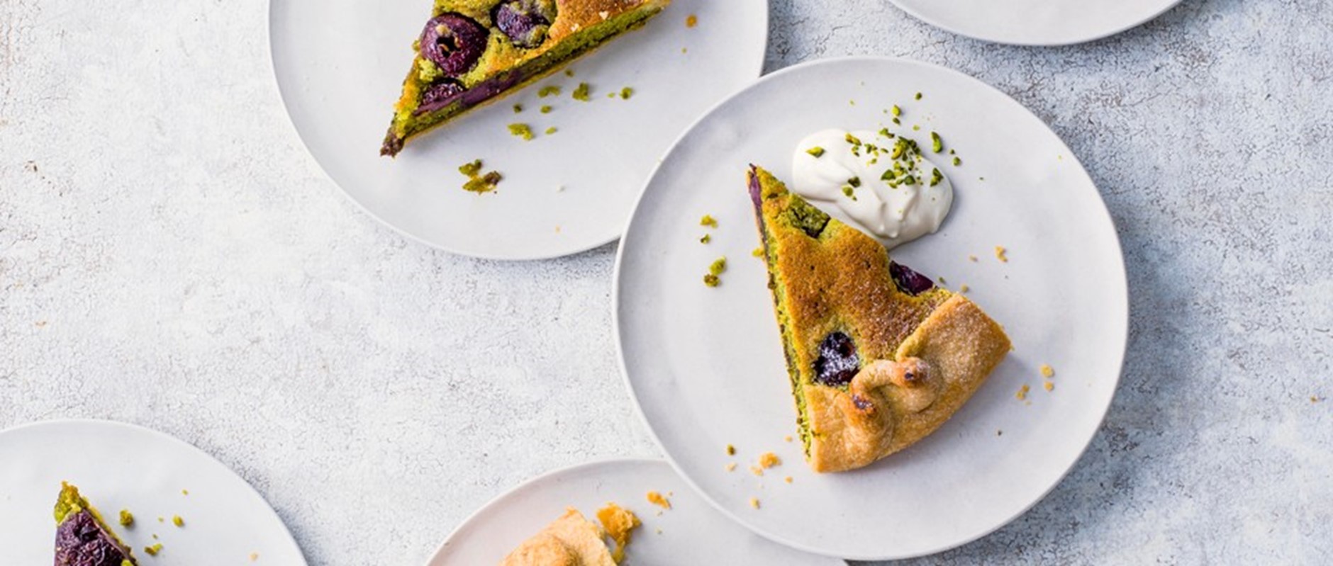 Cherry and pistachio bakewell galette