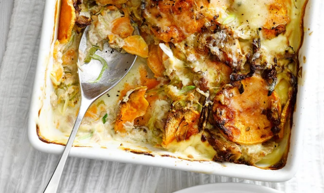 Sweet potato and tuna bake