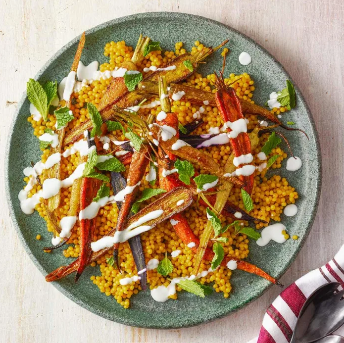 roasted carrots with couscous