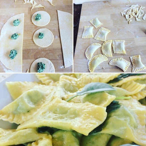 Spinach and Ricotta ravioli with sage butter