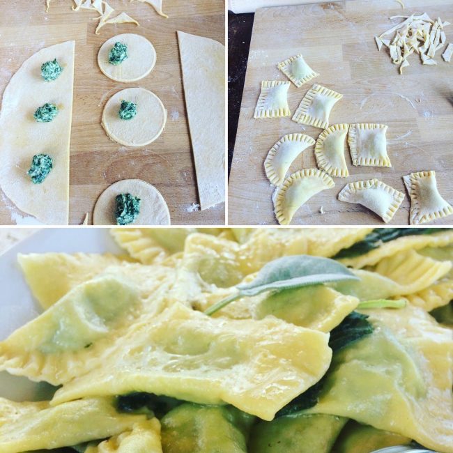Ravioli Spinach and Ricotta ravioli with sage butter