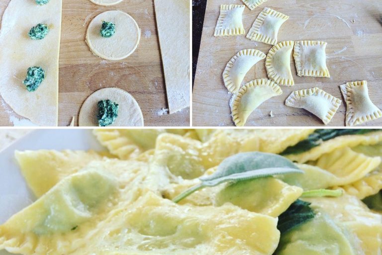 Spinach and Ricotta ravioli with sage butter