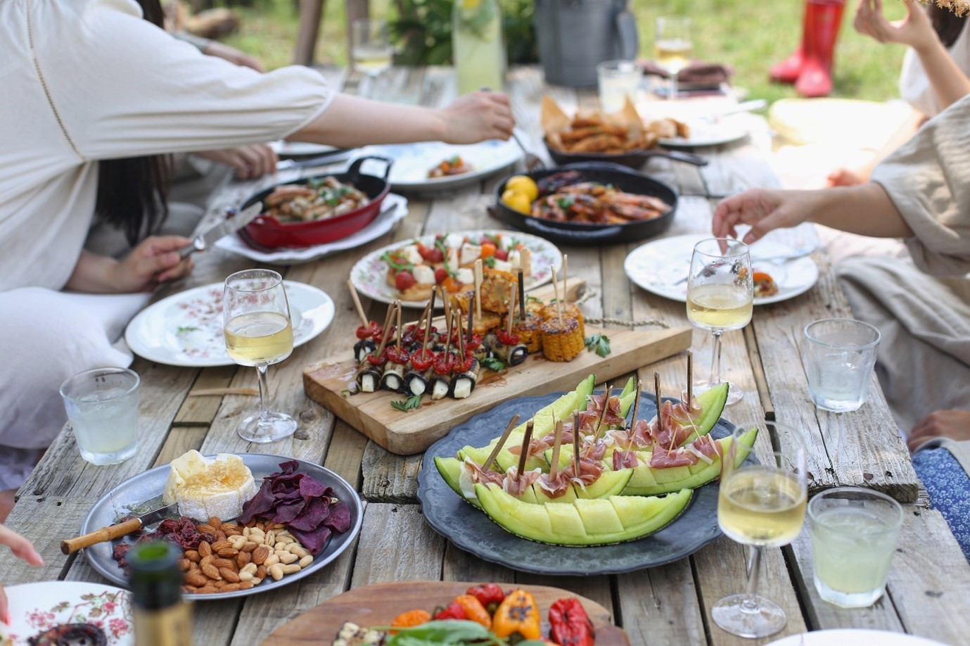 table full of edible treats