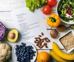 Recipe with ingredients surrounding it