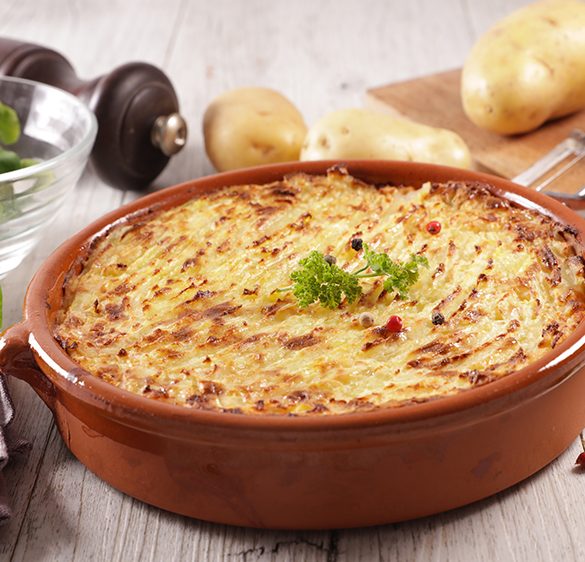 baked potato, minced beef- traditional hachis parmentier- shepherd's pie