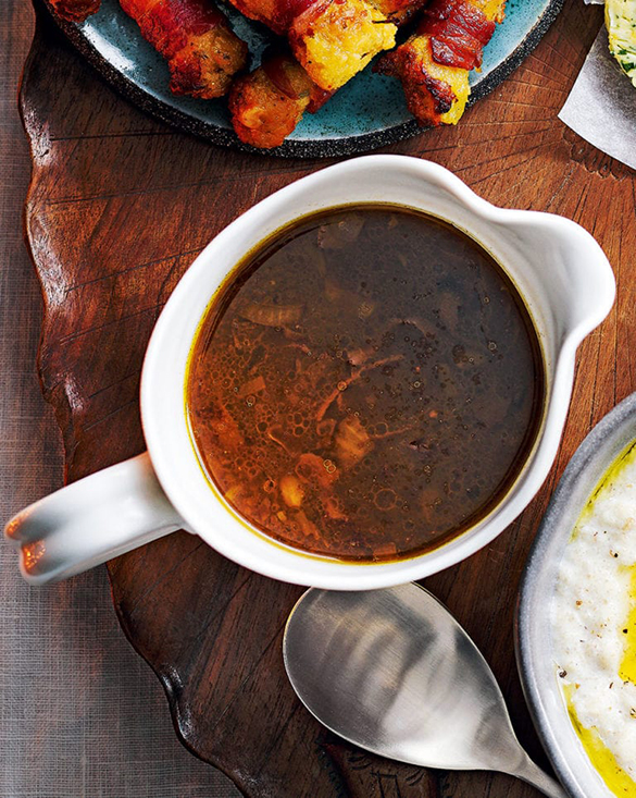 Parsnip and porchini gravy