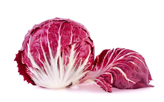 Radicchio, red salad isolated on white background