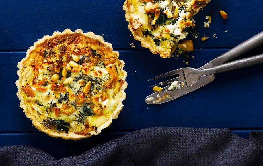Squash kale tarts