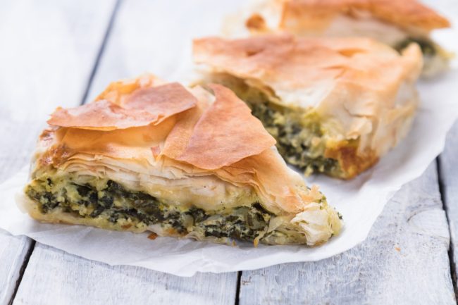 Phyllo pastry spinach pie