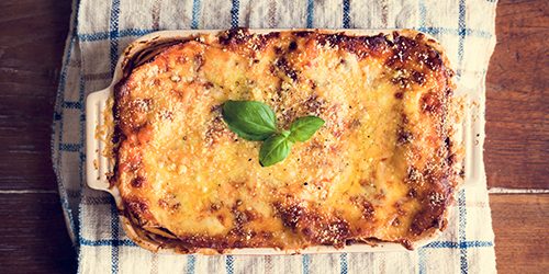 Homemade lasagna food photography recipe idea