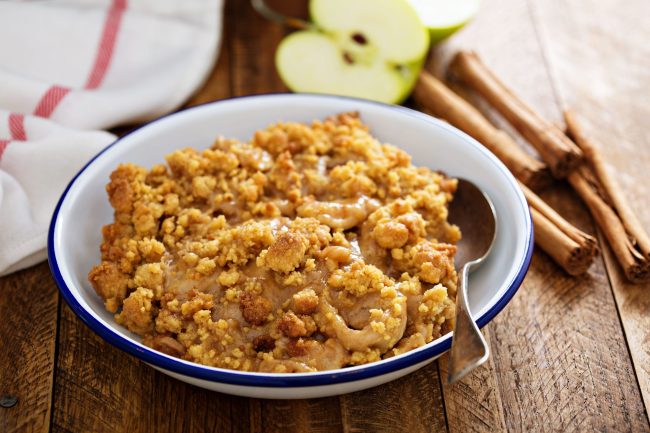 Caramel apple crumble