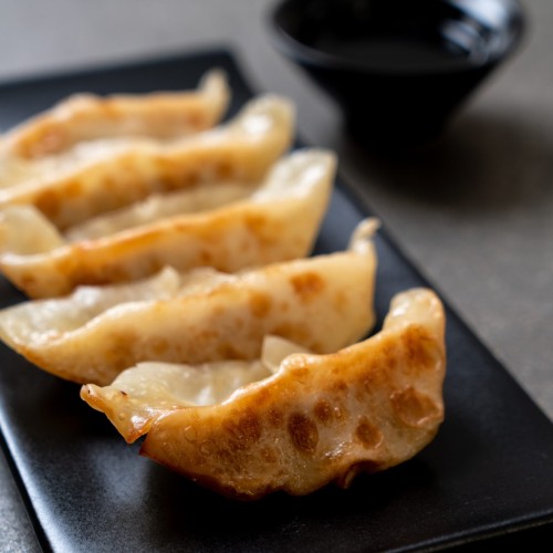 Japanese gyoza or dumplings snack Japanese gyoza or dumplings snack with soy sauce