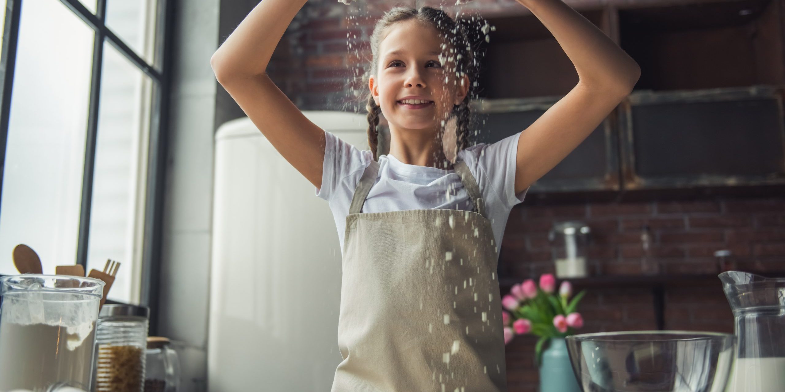 Little girl baking