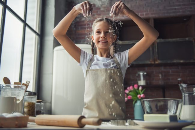 Little girl baking