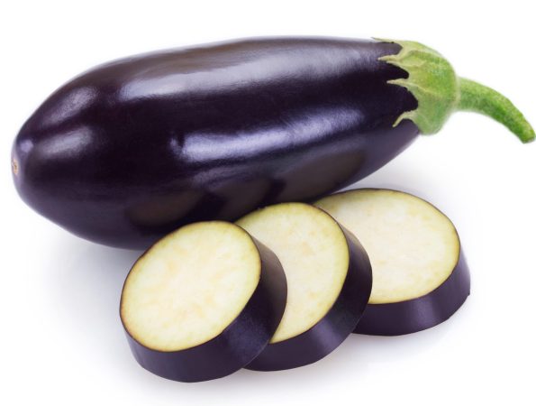 fresh eggplant isolated on white background