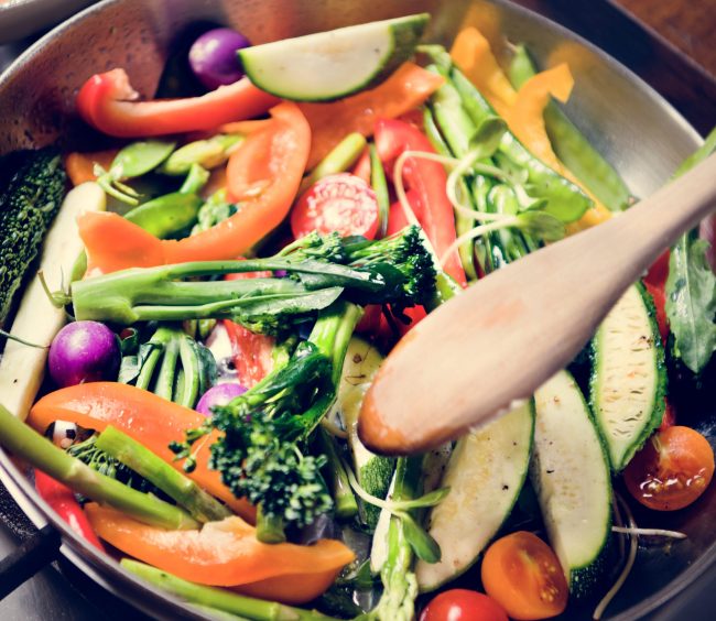 Sauted mixed vegetables food photography recipe idea