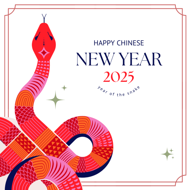 Beige and Red Modern Happy Lunar New Year Instagram Post