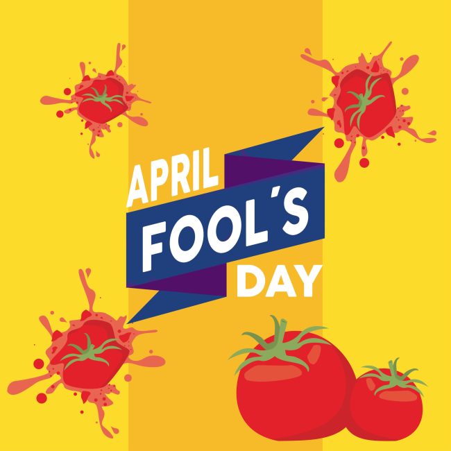 april fools day lettering with popped tomatoes