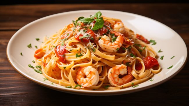 Pasta with shrimp