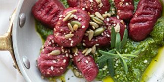 Beetroot gnocchi