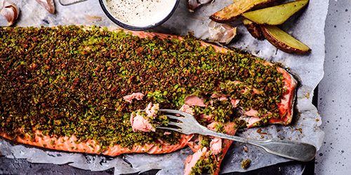 Herb crusted salmon .style rustic