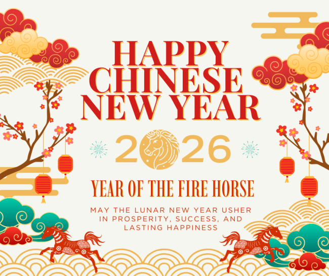 Red and Gold Illustratiom Chinese New Year Facebook Post