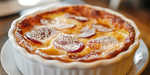 Savor the Delight of Homemade Plum Clafoutis with Creamy Custard