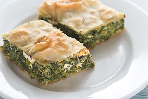 Portion of Spanakopita - Greek spinach pie
