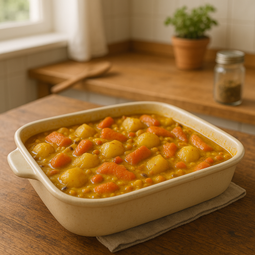 Spicy root veg and lentil casserole Spicy root veg and lentil casserole