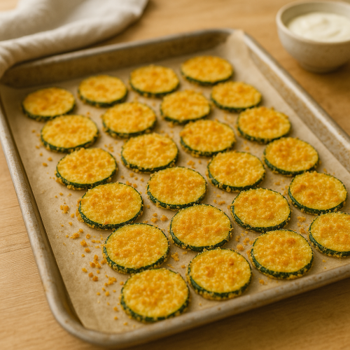 Baked courgette chips Baked courgette chips