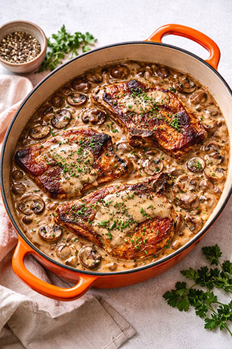 pork and mushroom sauce