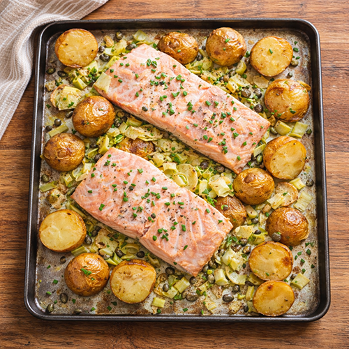 salmon traybake