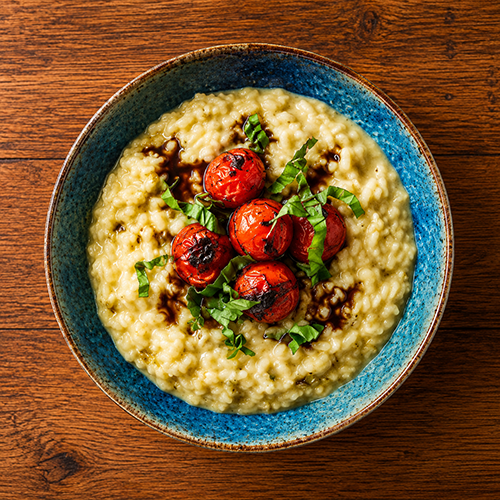 Cheddar and spring onion risotto