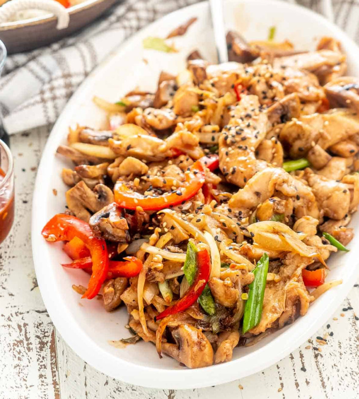 Chicken and mushroom stir fry
