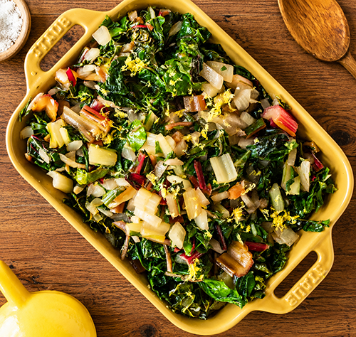 Sauteed rainbow chard with garlic and lemon