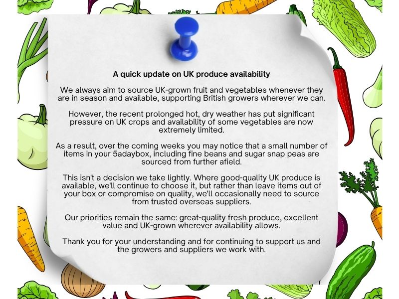 Notice re UK produce